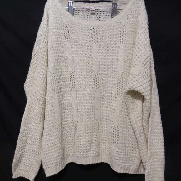 Cozy Casual knit beige sweater size s/m loose fit